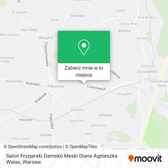 Mapa Salon Fryzjerski Damsko Meski Diana Agnieszka Walas