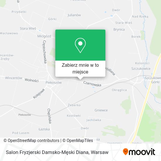 Mapa Salon Fryzjerski Damsko-Męski Diana