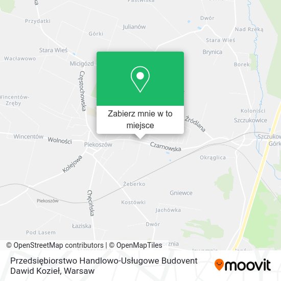 Mapa Przedsiębiorstwo Handlowo-Usługowe Budovent Dawid Kozieł