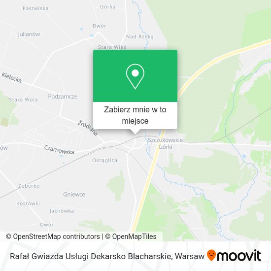 Mapa Rafał Gwiazda Usługi Dekarsko Blacharskie