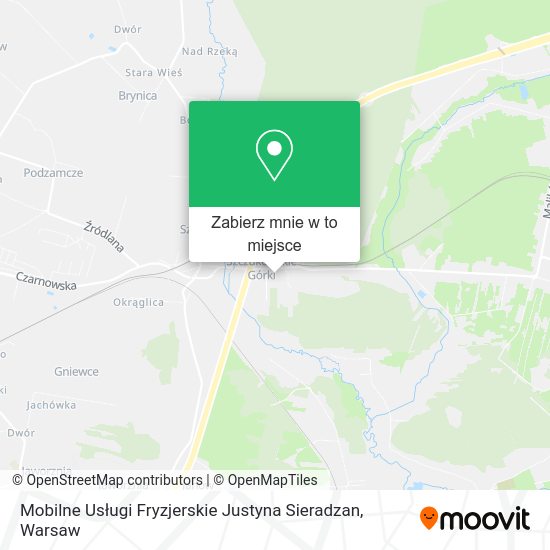 Mapa Mobilne Usługi Fryzjerskie Justyna Sieradzan