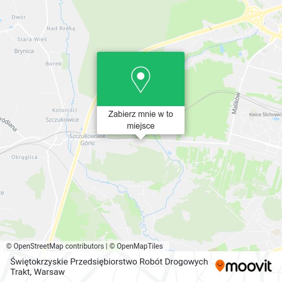 Mapa Świętokrzyskie Przedsiębiorstwo Robót Drogowych Trakt