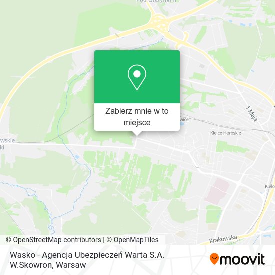 Mapa Wasko - Agencja Ubezpieczeń Warta S.A. W.Skowron