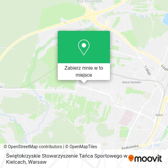 Mapa Świętokrzyskie Stowarzyszenie Tańca Sportowego w Kielcach