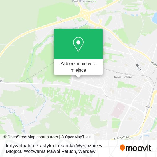 Mapa Indywidualna Praktyka Lekarska Wyłącznie w Miejscu Wezwania Paweł Paluch