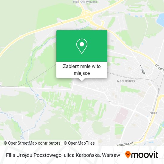 Mapa Filia Urzędu Pocztowego, ulica Karbońska