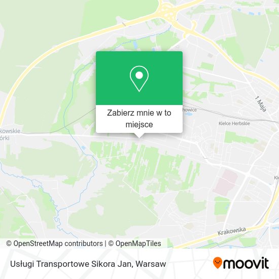 Mapa Usługi Transportowe Sikora Jan