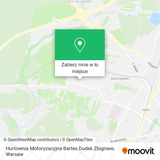 Mapa Hurtownia Motoryzacyjna Bartex Dudek Zbigniew