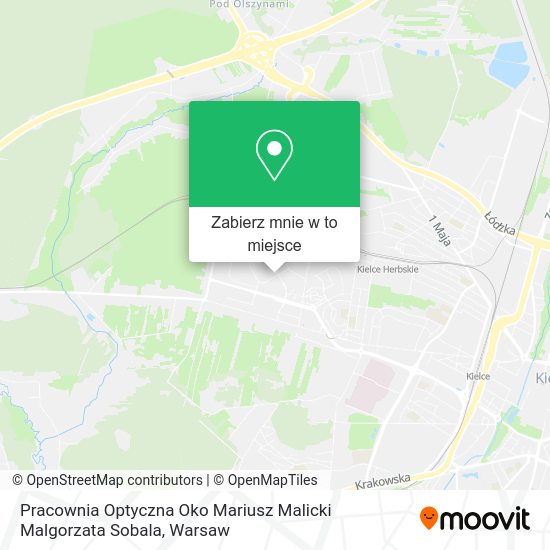 Mapa Pracownia Optyczna Oko Mariusz Malicki Malgorzata Sobala