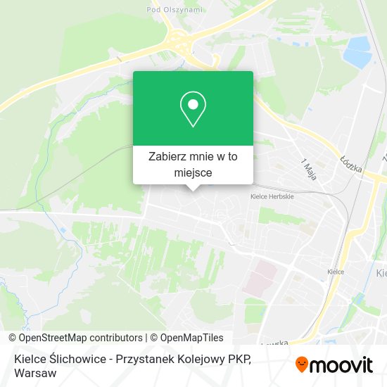 Mapa Kielce Ślichowice - Przystanek Kolejowy PKP