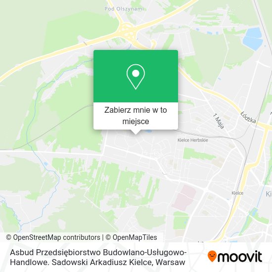 Mapa Asbud Przedsiębiorstwo Budowlano-Usługowo-Handlowe. Sadowski Arkadiusz Kielce