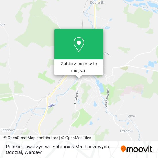 Mapa Polskie Towarzystwo Schronisk Młodzieżowych Oddział