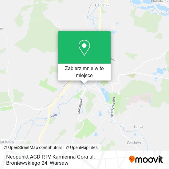 Mapa Neopunkt AGD RTV Kamienna Góra ul. Broniewskiego 24