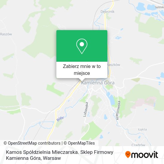 Mapa Kamos Spółdzielnia Mleczarska. Sklep Firmowy Kamienna Góra