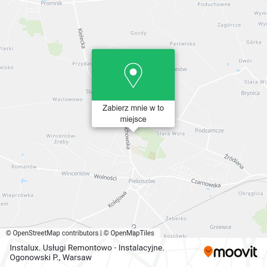 Mapa Instalux. Usługi Remontowo - Instalacyjne. Ogonowski P.