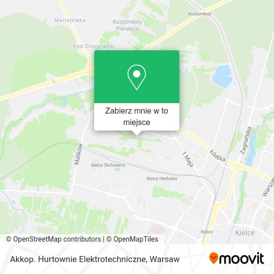 Mapa Akkop. Hurtownie Elektrotechniczne