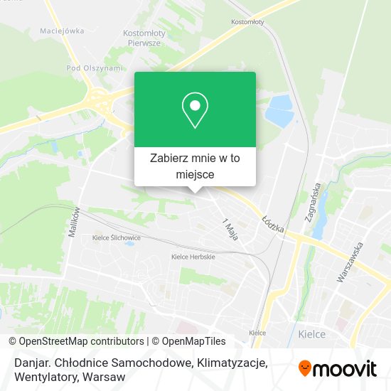 Mapa Danjar. Chłodnice Samochodowe, Klimatyzacje, Wentylatory