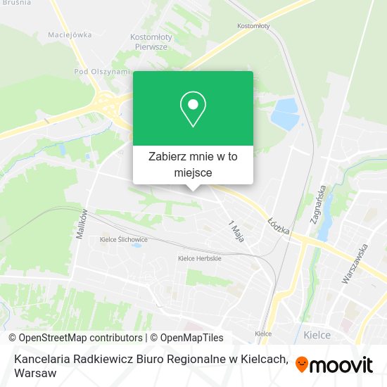 Mapa Kancelaria Radkiewicz Biuro Regionalne w Kielcach