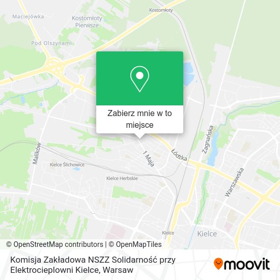 Mapa Komisja Zakładowa NSZZ Solidarność przy Elektrocieplowni Kielce