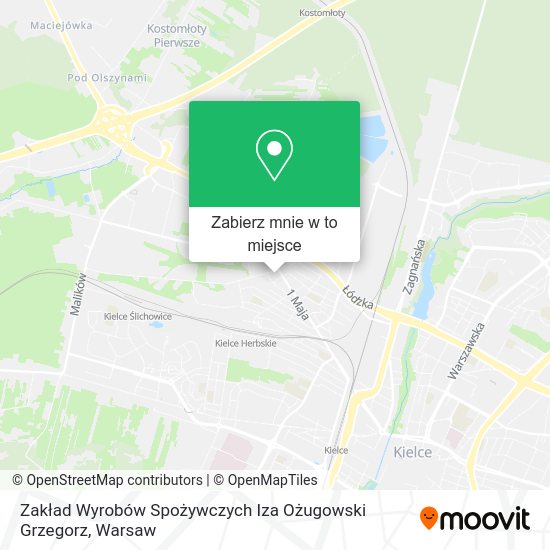 Mapa Zakład Wyrobów Spożywczych Iza Ożugowski Grzegorz