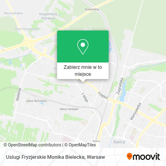 Mapa Uslugi Fryzjerskie Monika Bielecka