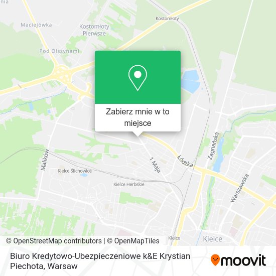 Mapa Biuro Kredytowo-Ubezpieczeniowe k&E Krystian Piechota