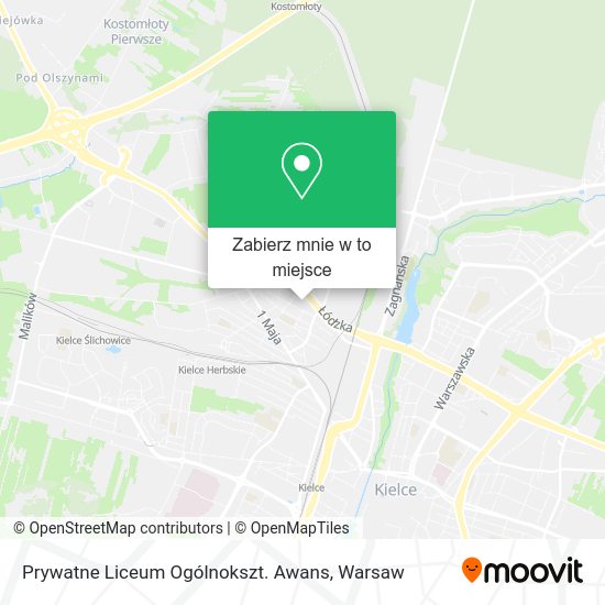 Mapa Prywatne Liceum Ogólnokszt. Awans