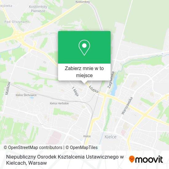 Mapa Niepubliczny Osrodek Ksztalcenia Ustawicznego w Kielcach