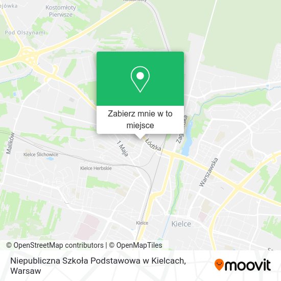 Mapa Niepubliczna Szkoła Podstawowa w Kielcach