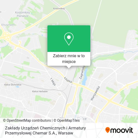 Mapa Zakłady Urządzeń Chemicznych i Armatury Przemysłowej Chemar S.A.