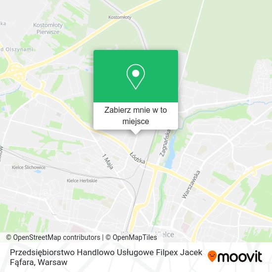 Mapa Przedsiębiorstwo Handlowo Usługowe Filpex Jacek Fąfara