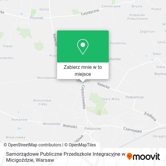 Mapa Samorządowe Publiczne Przedszkole Integracyjne w Micigoździe