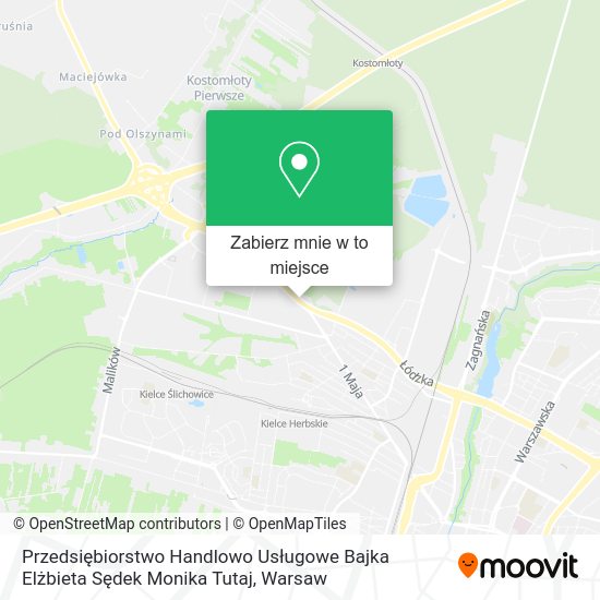 Mapa Przedsiębiorstwo Handlowo Usługowe Bajka Elżbieta Sędek Monika Tutaj