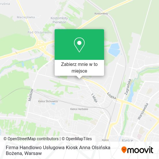 Mapa Firma Handlowo Usługowa Kiosk Anna Olsińska Bożena