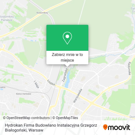 Mapa Hydrokan Firma Budowlano Instalacyjna Grzegorz Białogoński