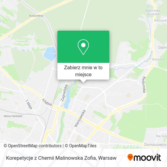 Mapa Korepetycje z Chemii Malinowska Zofia