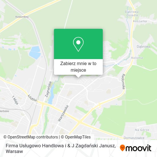 Mapa Firma Usługowo Handlowa i & J Zagdański Janusz