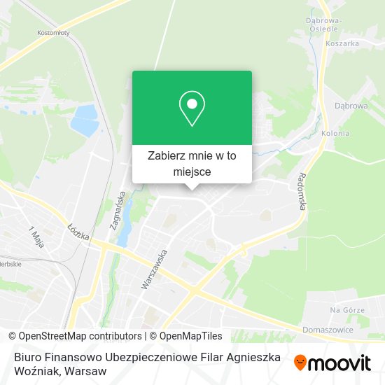 Mapa Biuro Finansowo Ubezpieczeniowe Filar Agnieszka Woźniak