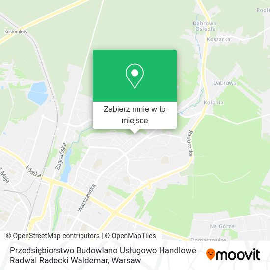 Mapa Przedsiębiorstwo Budowlano Usługowo Handlowe Radwal Radecki Waldemar