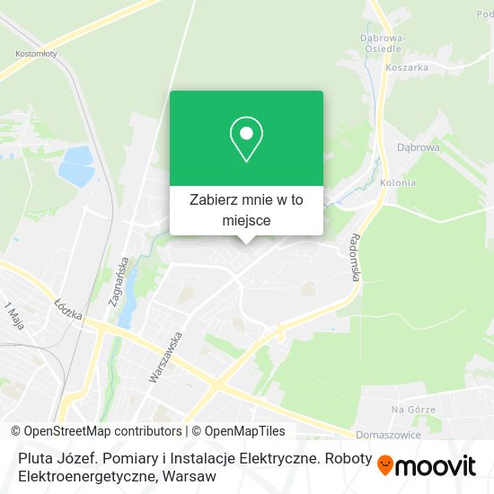 Mapa Pluta Józef. Pomiary i Instalacje Elektryczne. Roboty Elektroenergetyczne