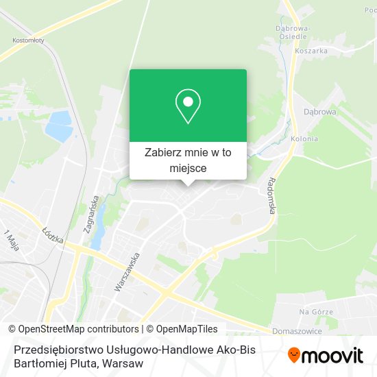 Mapa Przedsiębiorstwo Usługowo-Handlowe Ako-Bis Bartłomiej Pluta