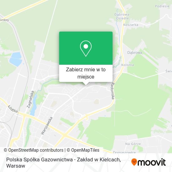 Mapa Polska Spółka Gazownictwa - Zakład w Kielcach