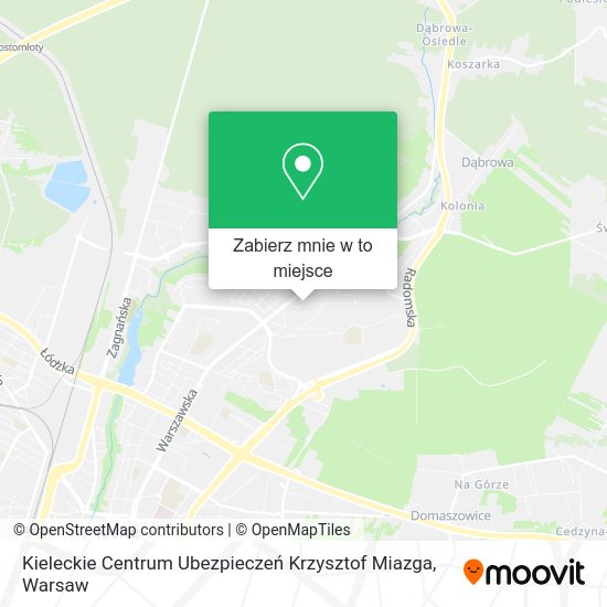 Mapa Kieleckie Centrum Ubezpieczeń Krzysztof Miazga