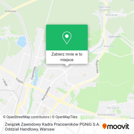 Mapa Związek Zawodowy Kadra Pracowników PGNiG S.A. Oddział Handlowy