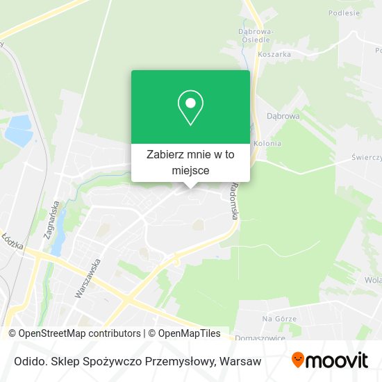 Mapa Odido. Sklep Spożywczo Przemysłowy