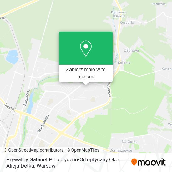 Mapa Prywatny Gabinet Pleoptyczno-Ortoptyczny Oko Alicja Detka