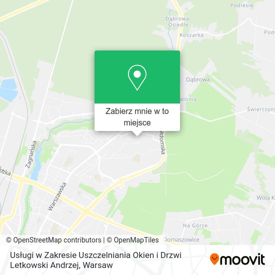 Mapa Usługi w Zakresie Uszczelniania Okien i Drzwi Letkowski Andrzej