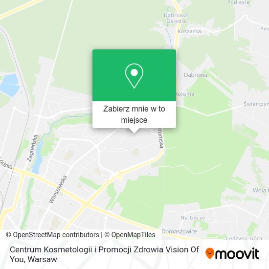 Mapa Centrum Kosmetologii i Promocji Zdrowia Vision Of You