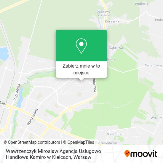 Mapa Wawrzenczyk Miroslaw Agencja Uslugowo Handlowa Kamiro w Kielcach