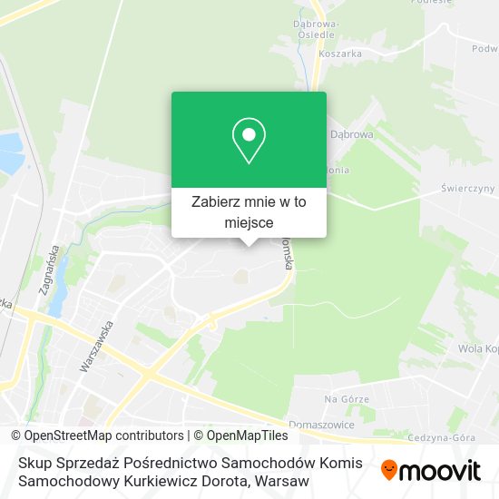 Mapa Skup Sprzedaż Pośrednictwo Samochodów Komis Samochodowy Kurkiewicz Dorota